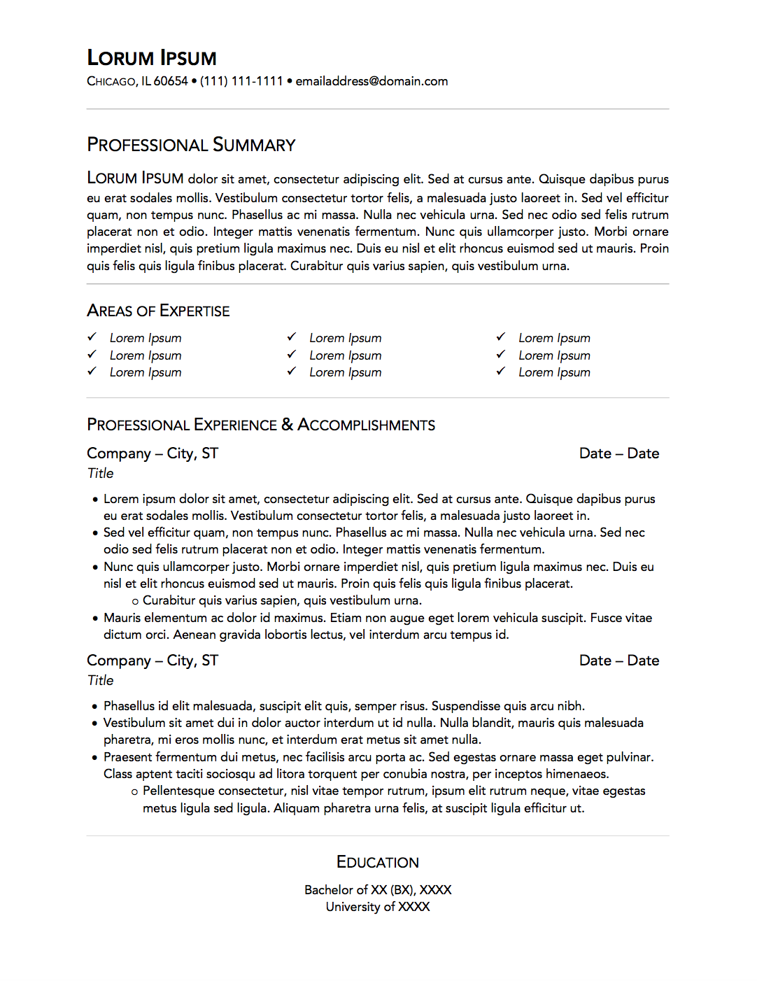 free and simple resume templates