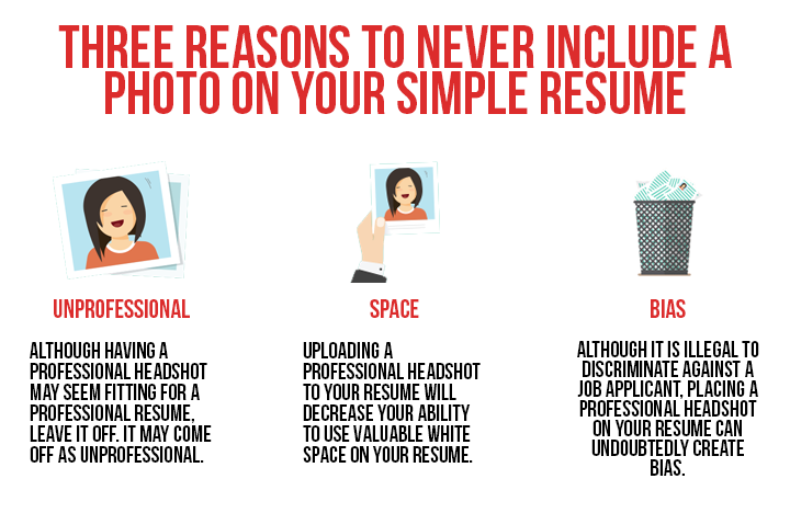 reasons why you should never include a photo in a simple resume